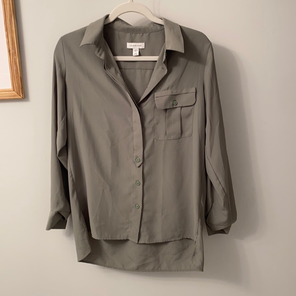 green topshop blouse